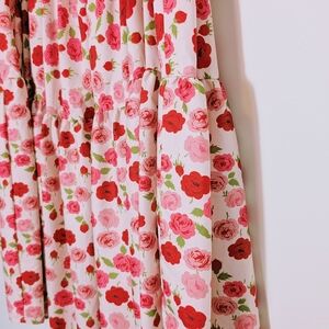 Floral Kids Dress - Red and Pink